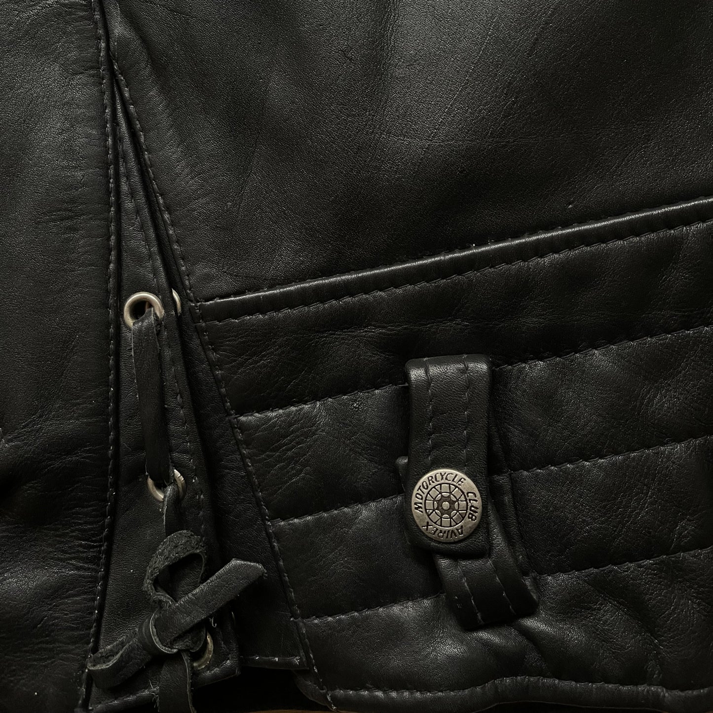 Avirex Leather Biker Jacket - L