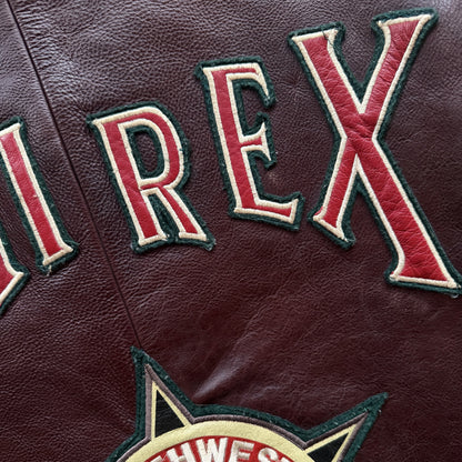 Avirex 'North West Wild Bears' Leather Varsity Jacket - S