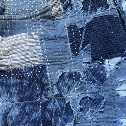 Indigo Boro Sashiko Distressed 501 Jeans - W30"