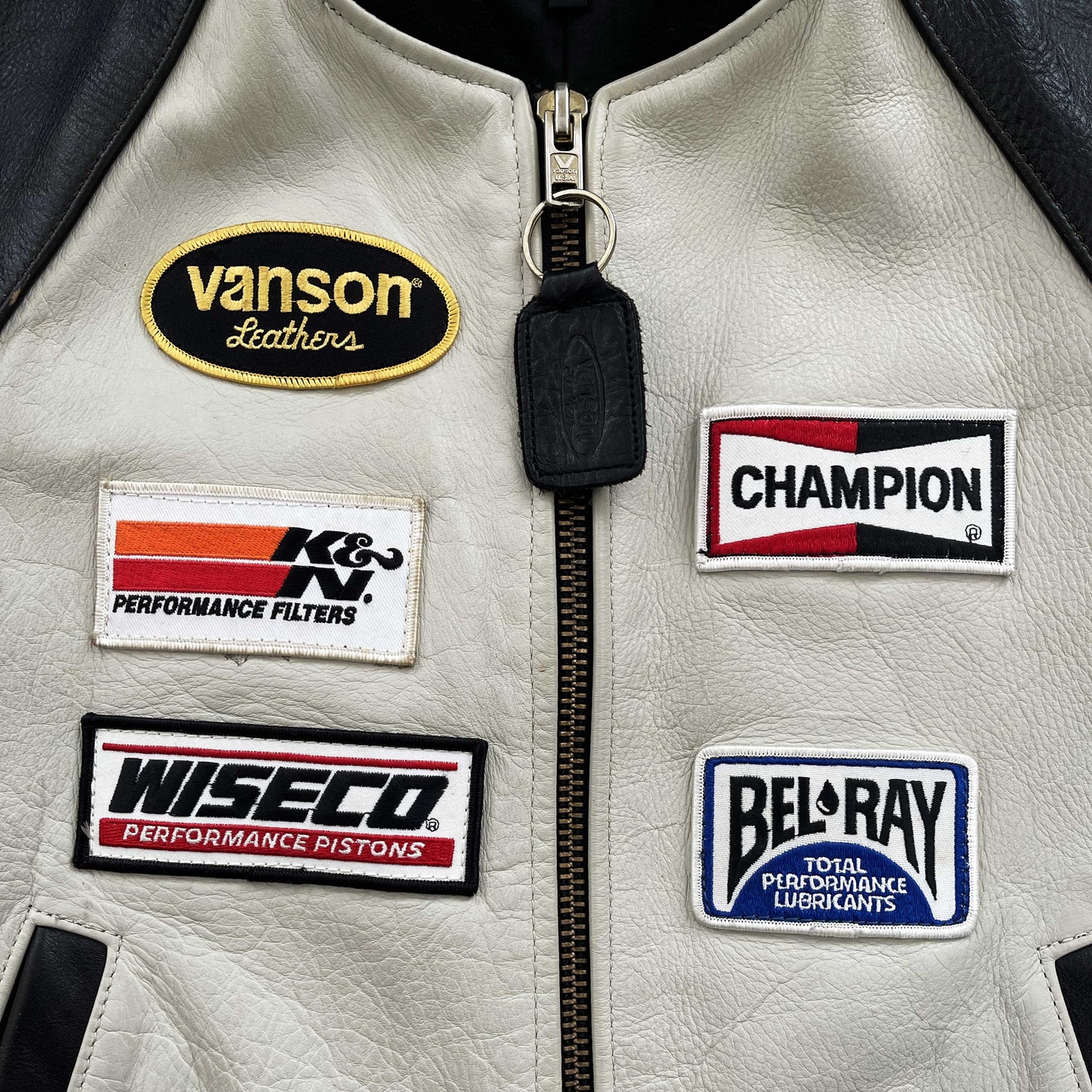 Vanson Leathers Race Team Leather Bomber Jacket