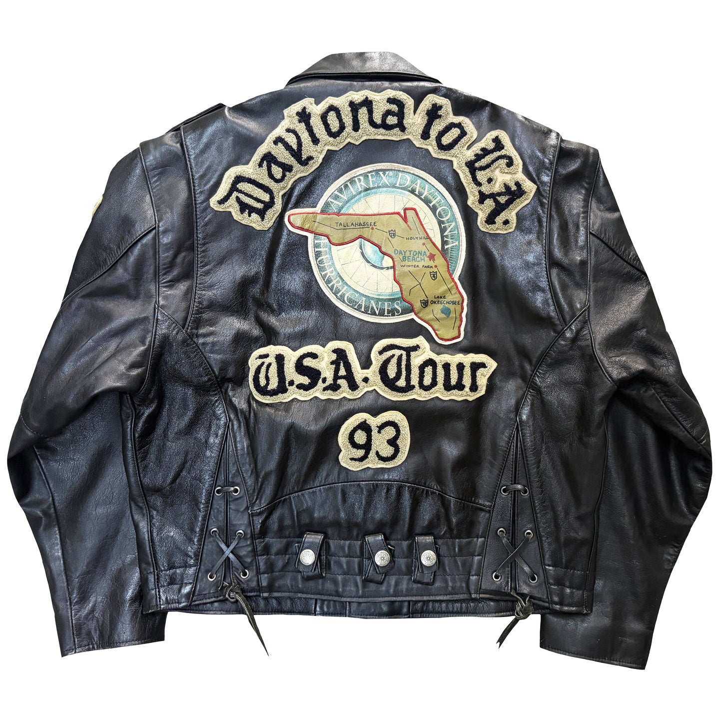 Avirex 'Daytona to LA' Leather Biker Jacket - M