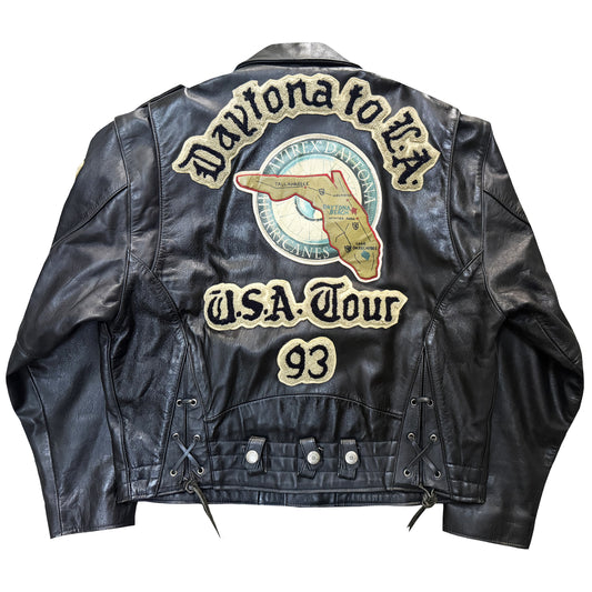 Avirex 'Daytona to LA' Leather Biker Jacket - M