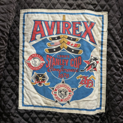 Avirex 'North West Wild Bears' Leather Varsity Jacket - S