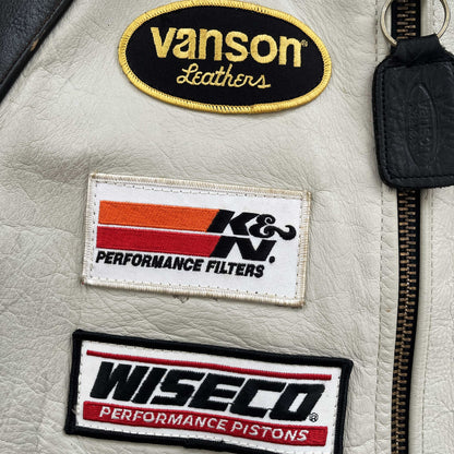 Vanson Leathers Race Team Leather Bomber Jacket