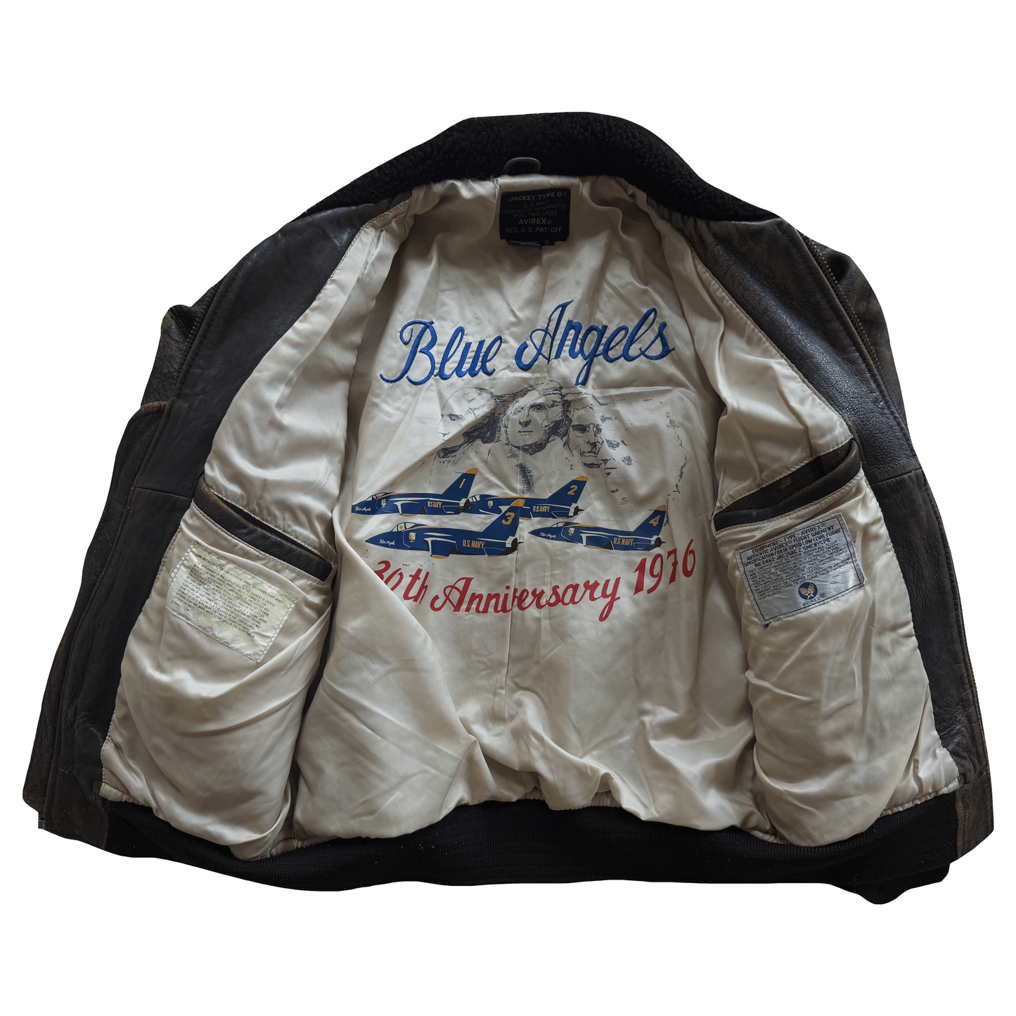 Avirex 1991 'Blue Angels' G-1 Leather Flight Jacket - S / M