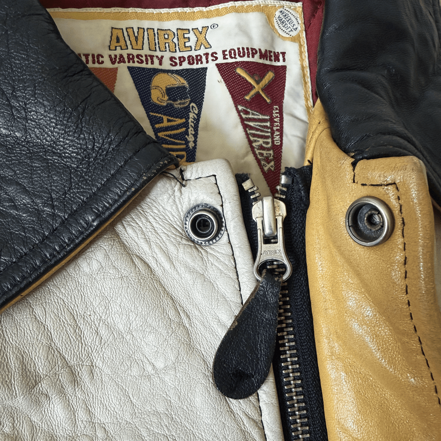 Avirex 'Sioux Chiefs' Leather Varsity Jacket - M