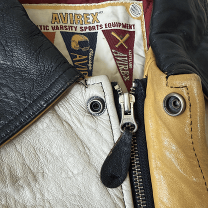 Avirex 'Sioux Chiefs' Leather Varsity Jacket - M