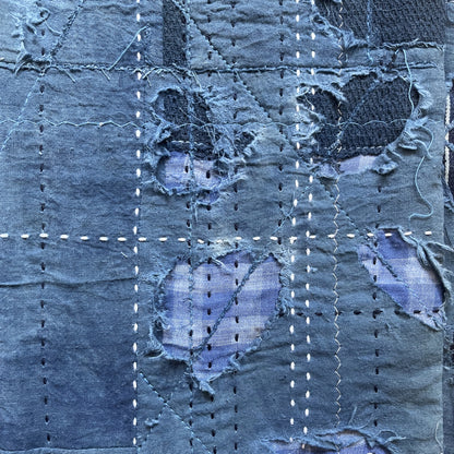 Indigo Boro Sashiko Distressed 501 Jeans - W32"