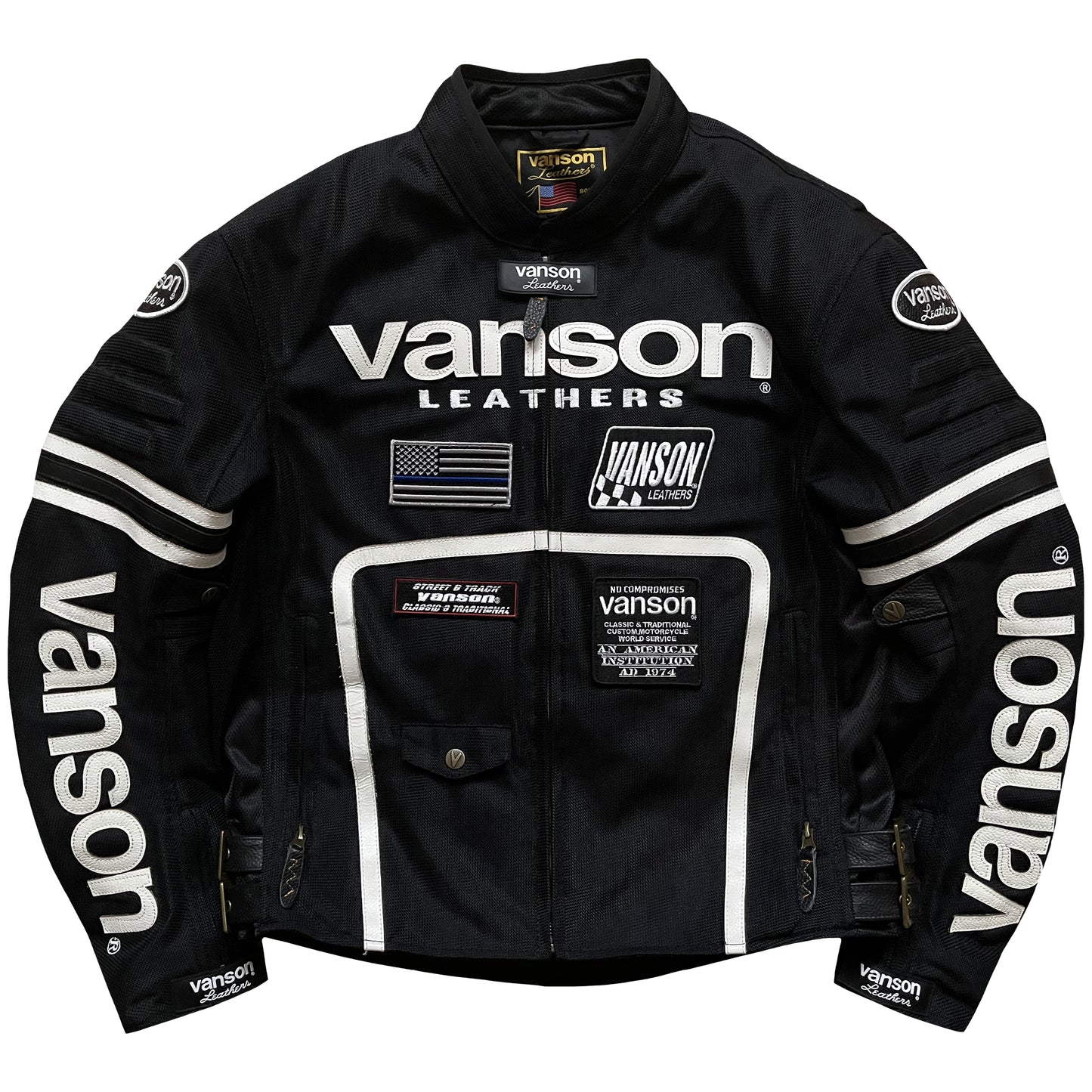 Vanson Leathers Motorcycle Mesh Racing Jacket - L