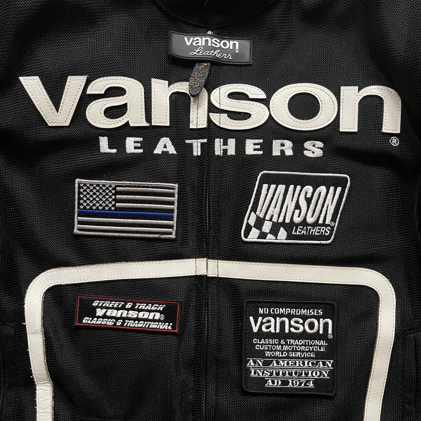 Vanson Leathers Motorcycle Mesh Racing Jacket - L