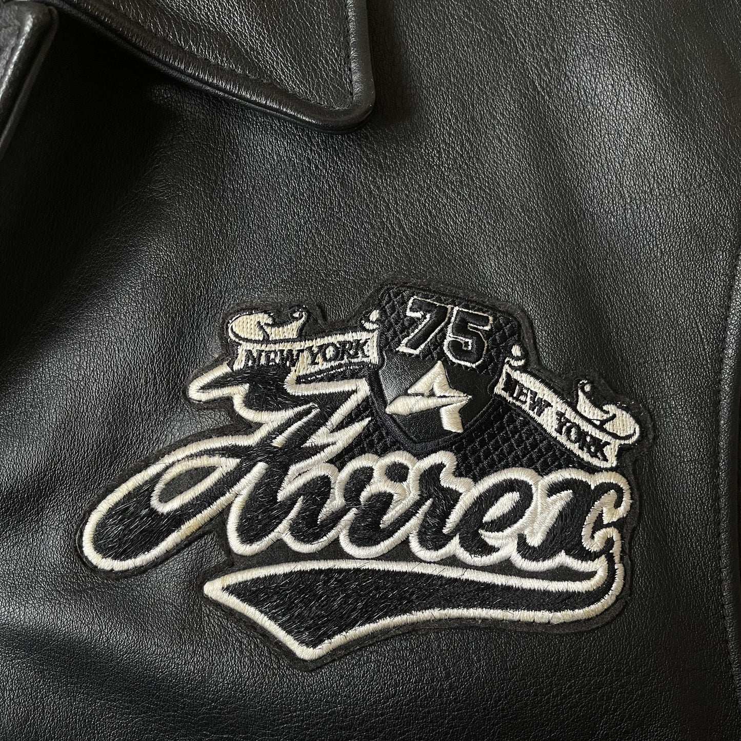 Avirex Spell Out Leather Varsity Jacket - M