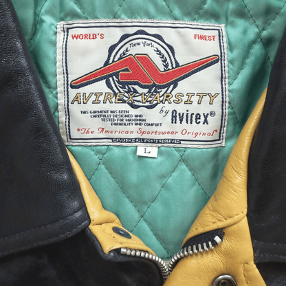 Avirex 'Sonic Squad' Leather Varsity Jacket - L