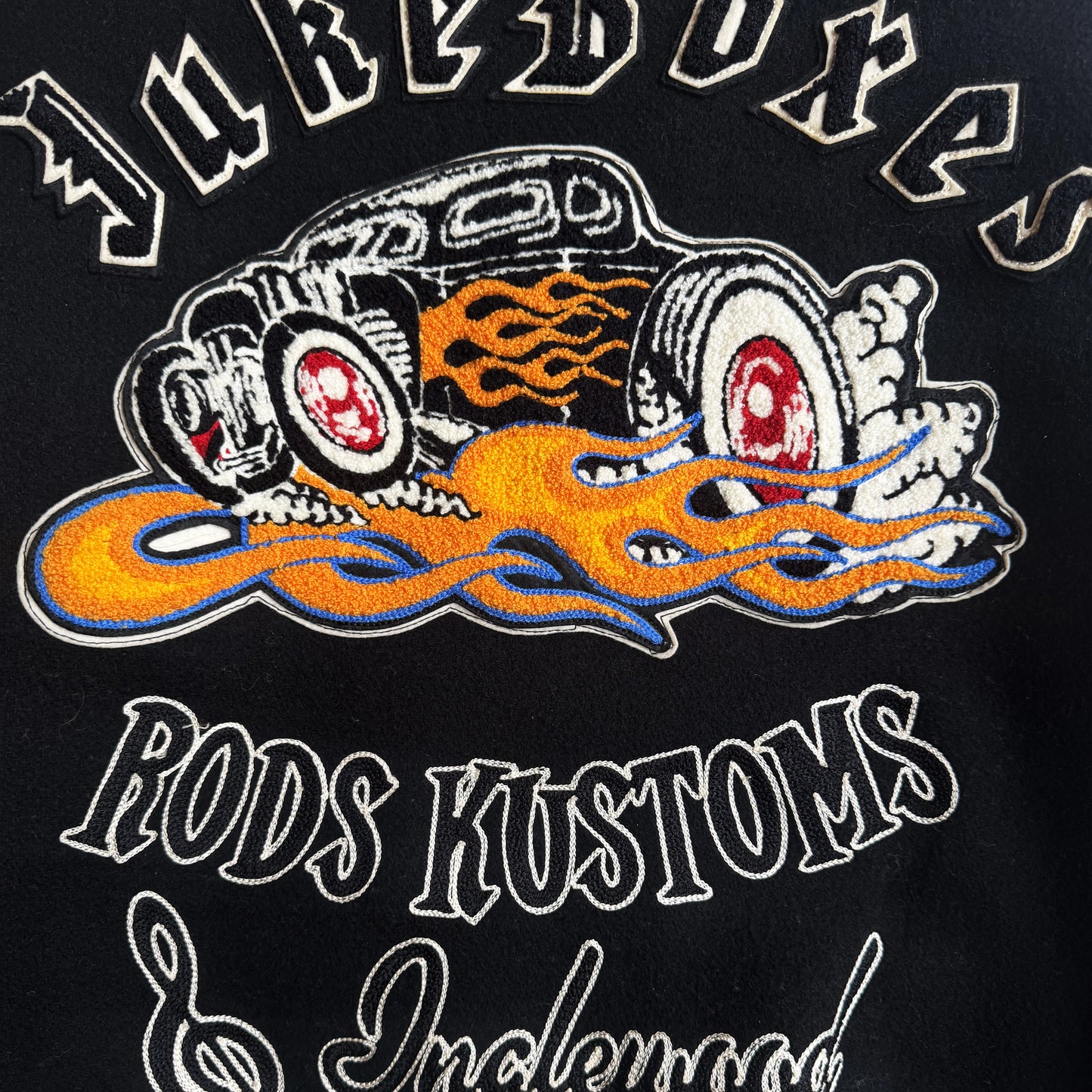 Whitesville 'Hot Rod Kustoms' Varsity Jacket - L