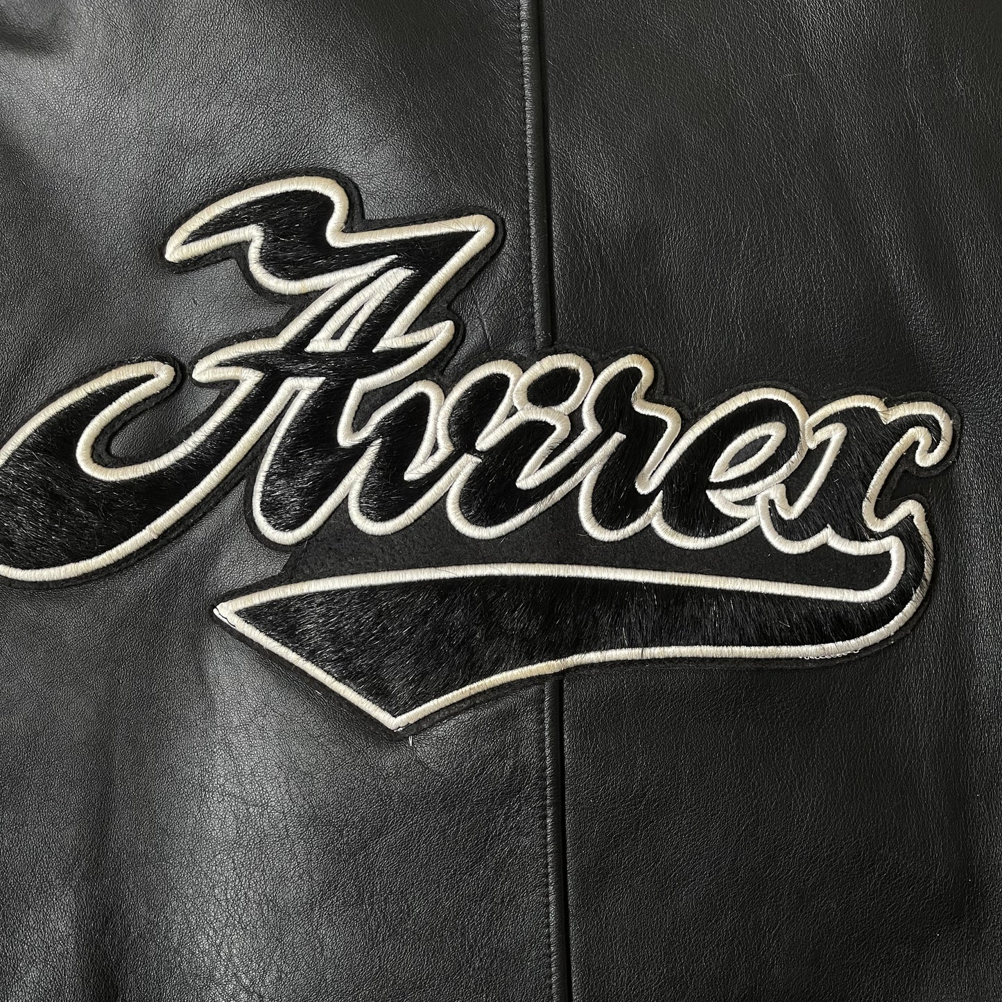 Avirex Spell Out Leather Varsity Jacket - M