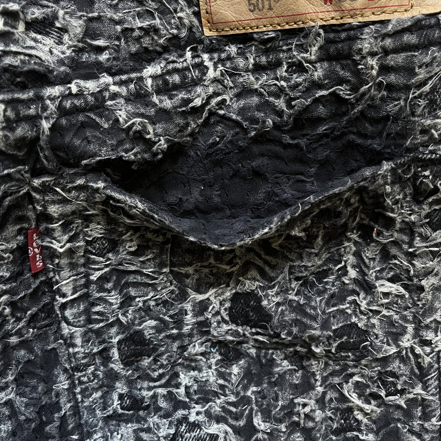 Boro Sashiko Distressed 501 Jeans - W36"