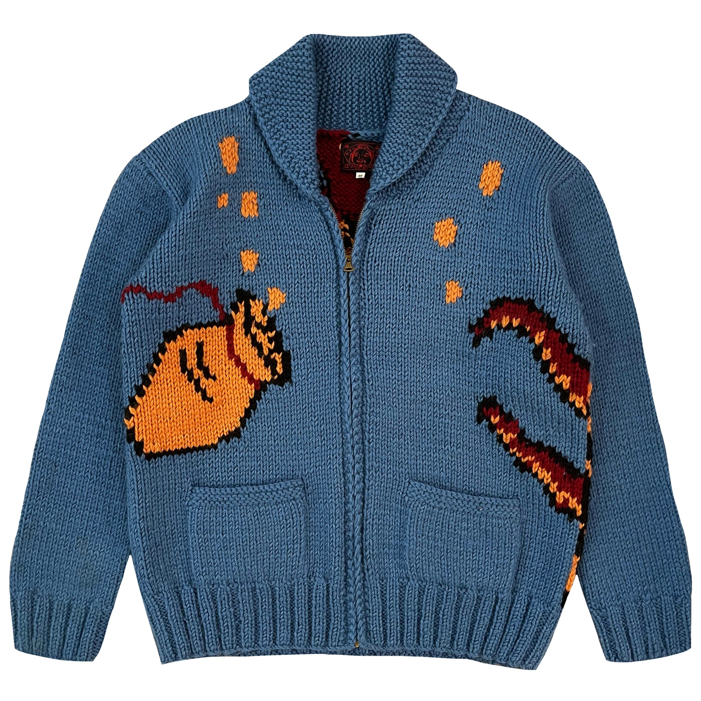 Evisu Octopus Cowichan Knitted Cardigan - M