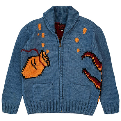 Evisu Octopus Cowichan Knitted Cardigan - M