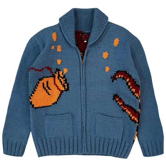 Evisu Octopus Cowichan Knitted Cardigan - M
