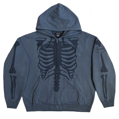Vanson Leathers Distressed Skeleton Hoodie - L