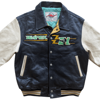 Avirex 'Sonic Squad' Leather Varsity Jacket - L