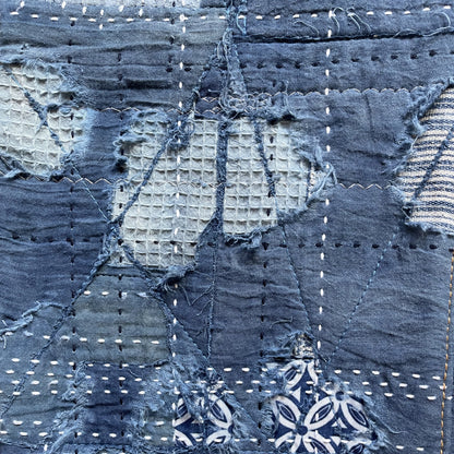 Indigo Boro Sashiko Distressed 501 Jeans - W32"