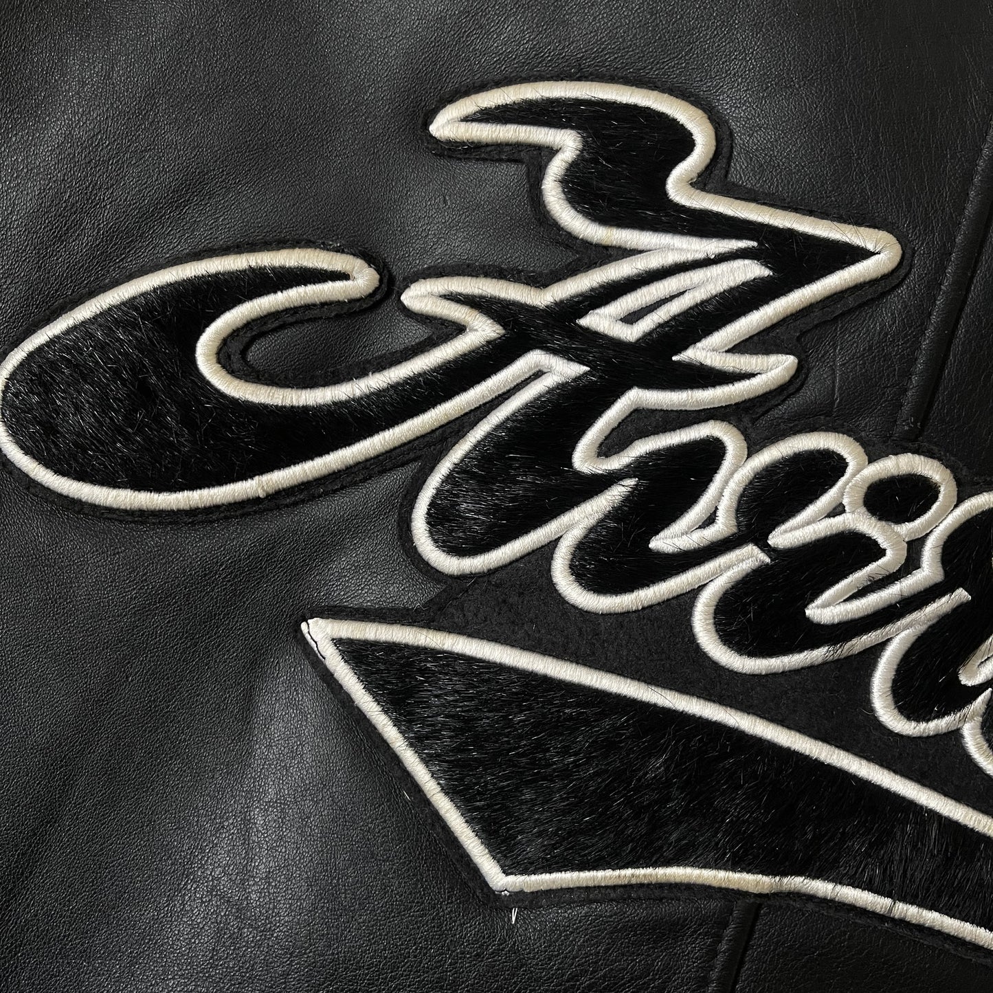 Avirex Spell Out Leather Varsity Jacket - M