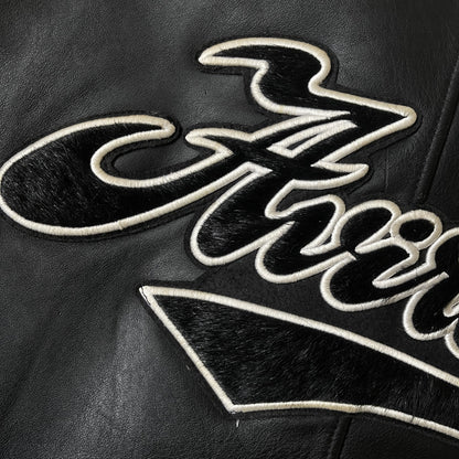 Avirex Spell Out Leather Varsity Jacket - M