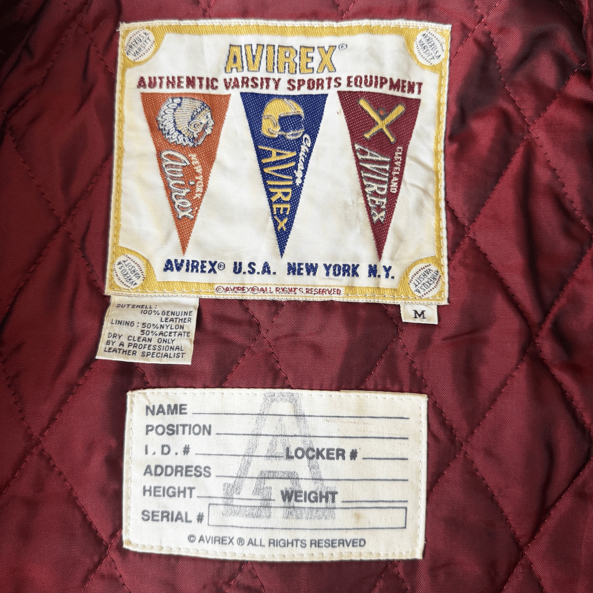 Avirex 'Sioux Chiefs' Leather Varsity Jacket - M