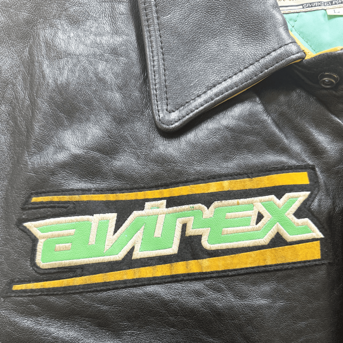 Avirex 'Sonic Squad' Leather Varsity Jacket - L