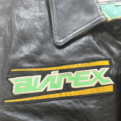 Avirex 'Sonic Squad' Leather Varsity Jacket - L