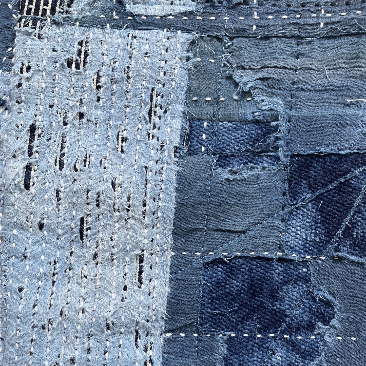 Indigo Boro Sashiko Distressed 501 Jeans - W32"