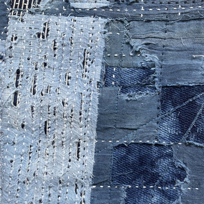 Indigo Boro Sashiko Distressed 501 Jeans - W32"