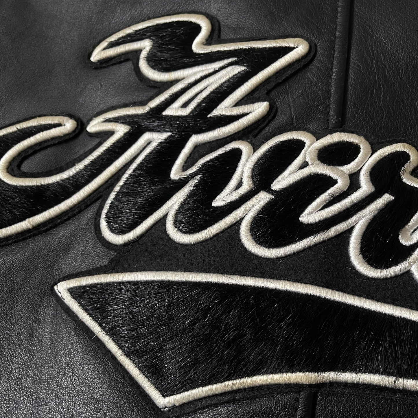 Avirex Spell Out Leather Varsity Jacket - M