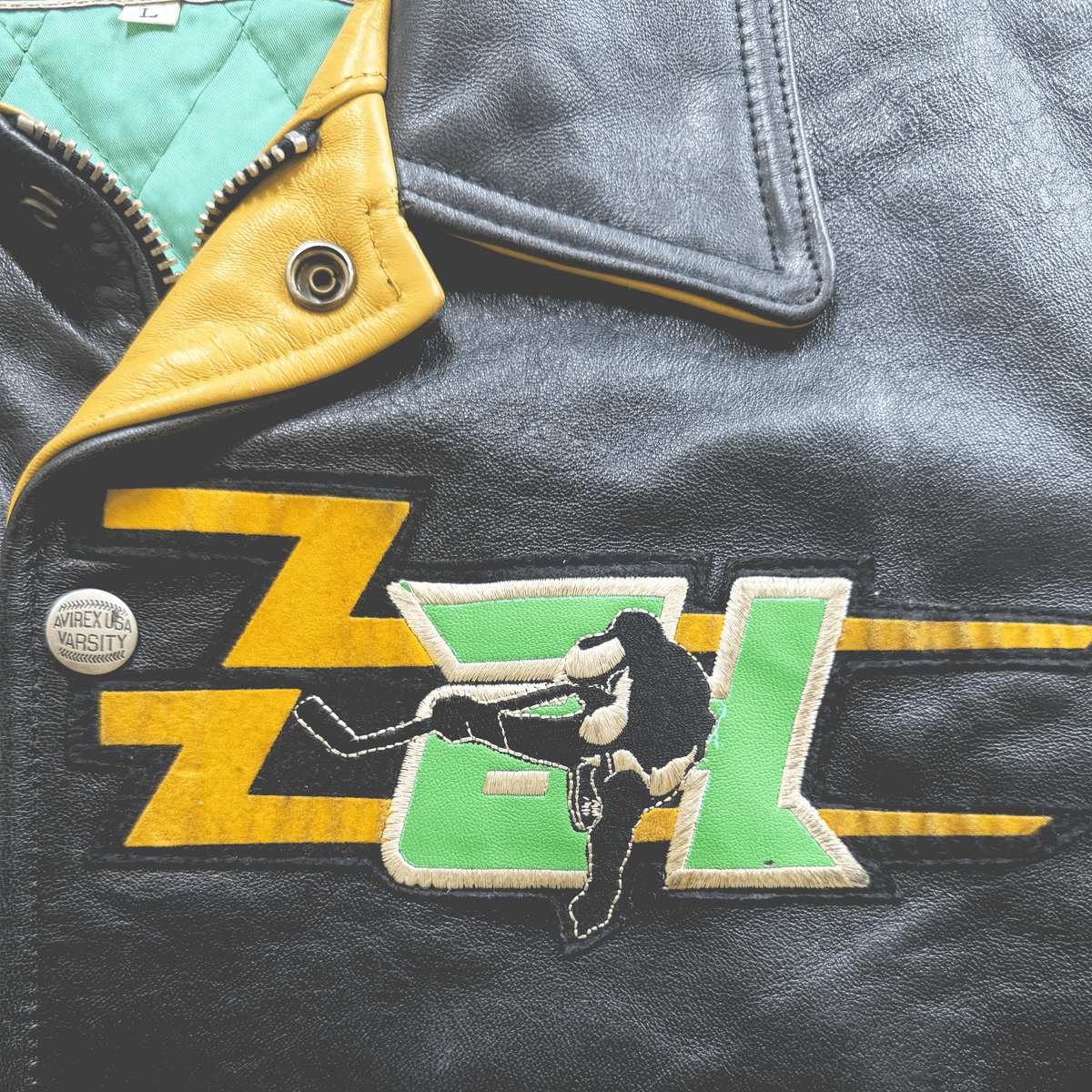 Avirex 'Sonic Squad' Leather Varsity Jacket - L