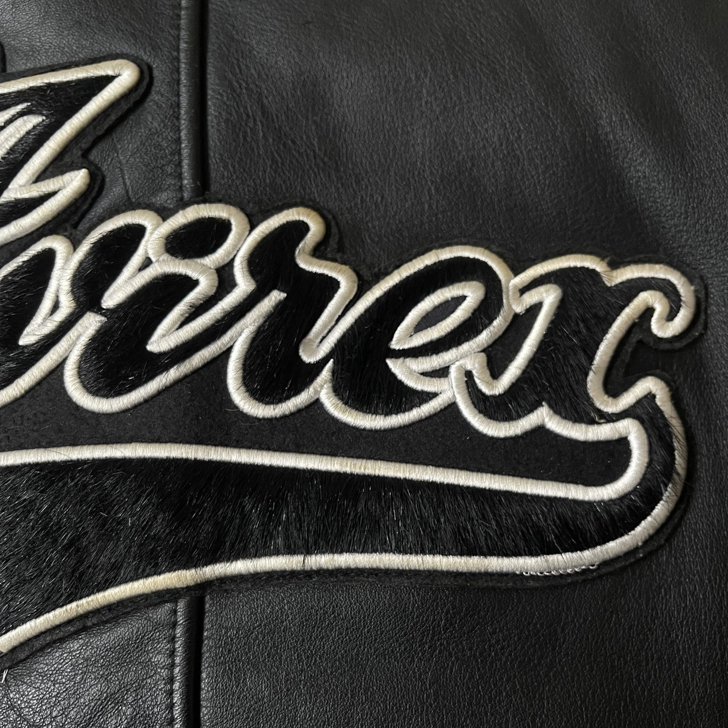 Avirex Spell Out Leather Varsity Jacket - M