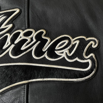 Avirex Spell Out Leather Varsity Jacket - M
