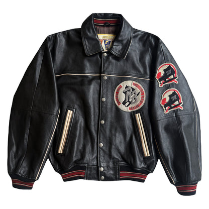 Avirex 'Russian Ice Hockey' Leather Varsity Jacket - S