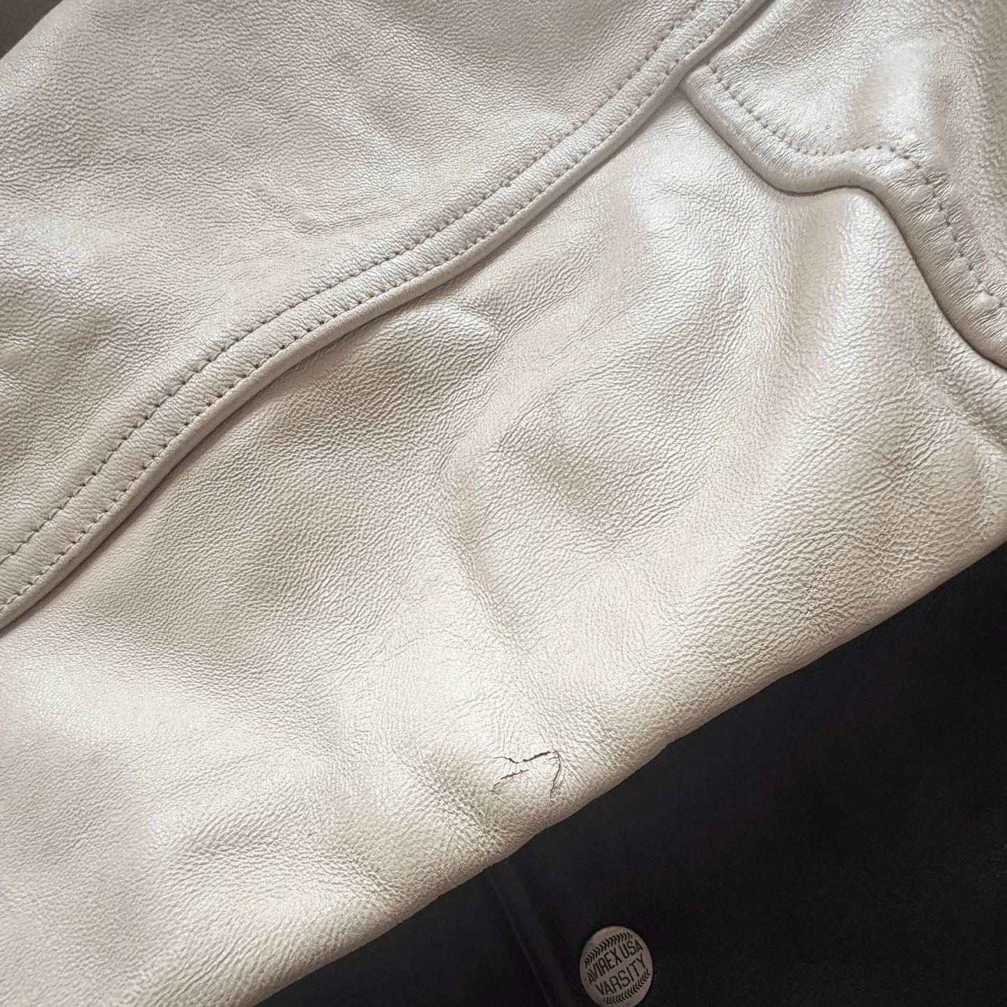 Avirex 'Sonic Squad' Leather Varsity Jacket - L