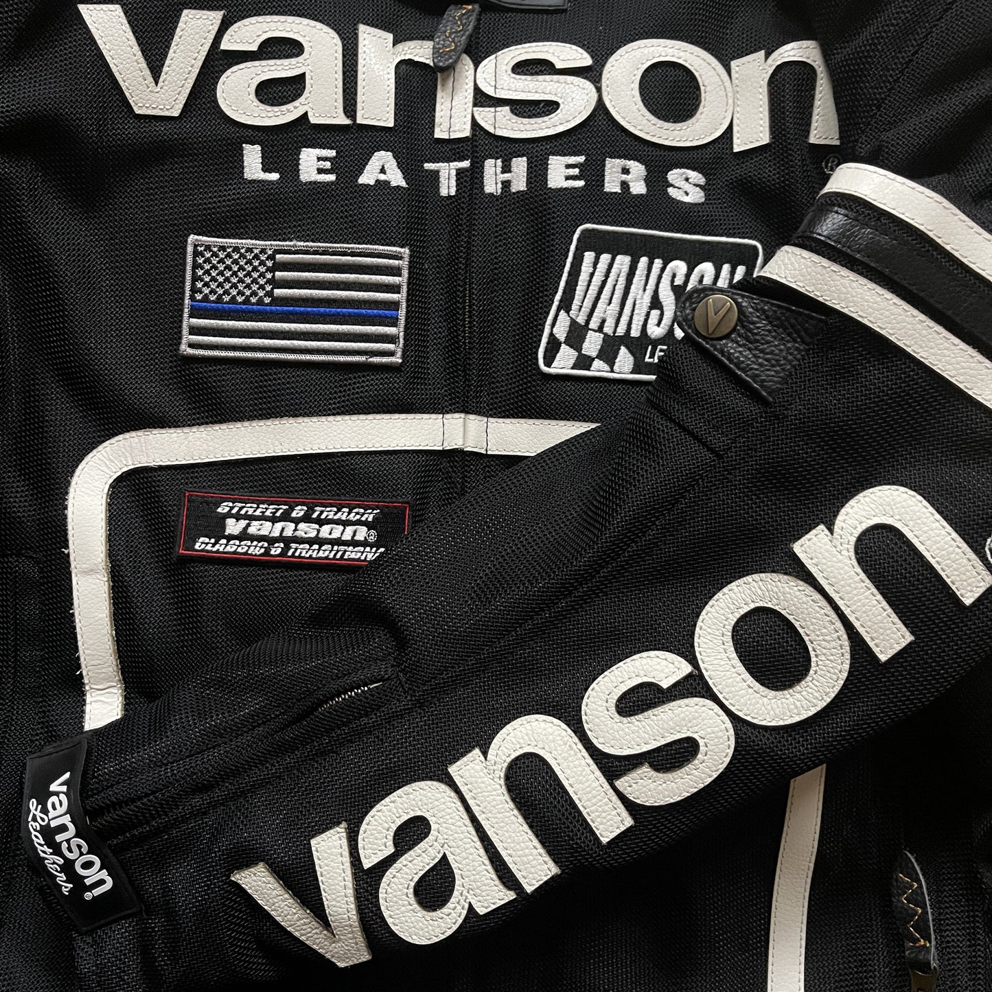 Vanson Leathers Motorcycle Mesh Racing Jacket - L