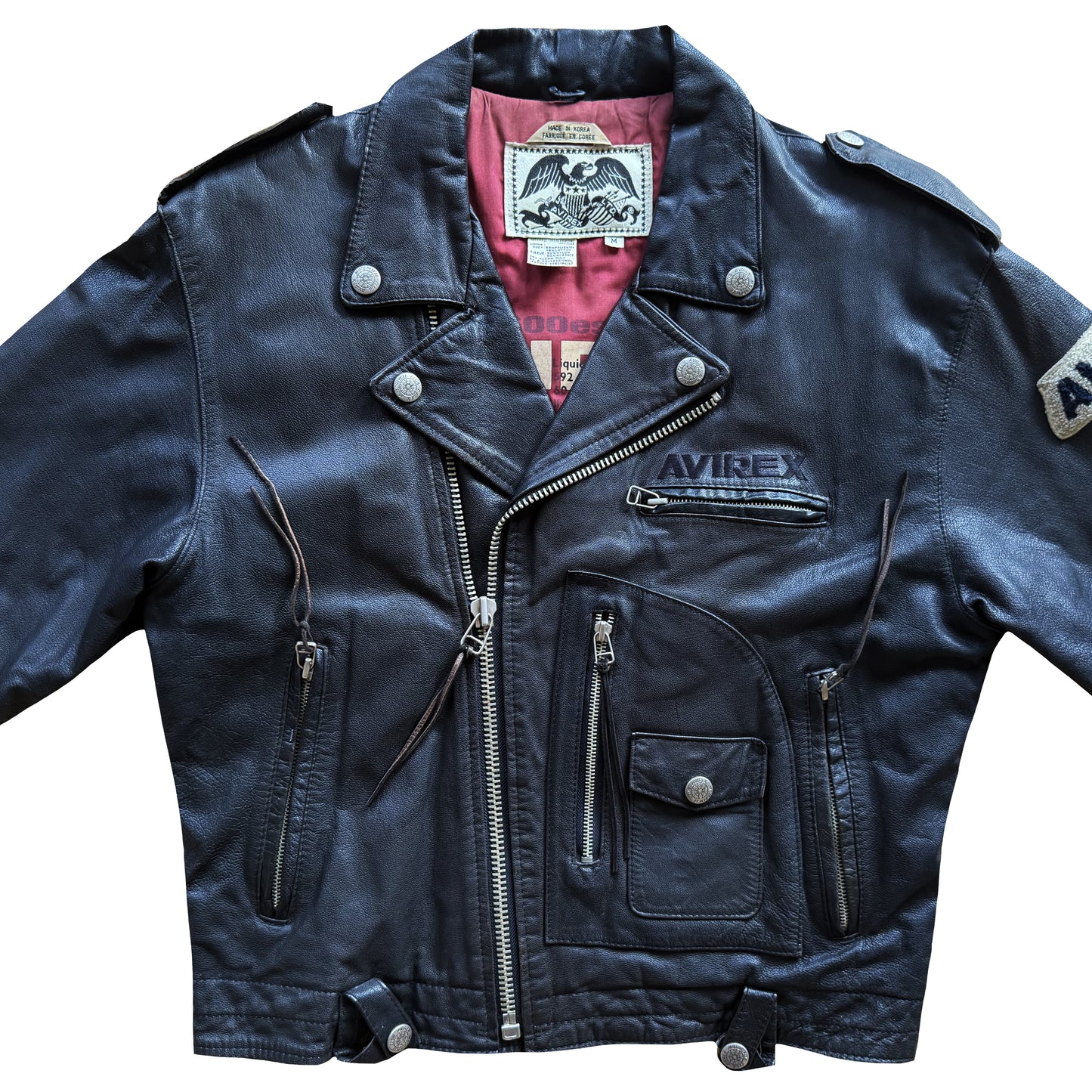 Avirex 'Daytona to LA' Leather Biker Jacket - M