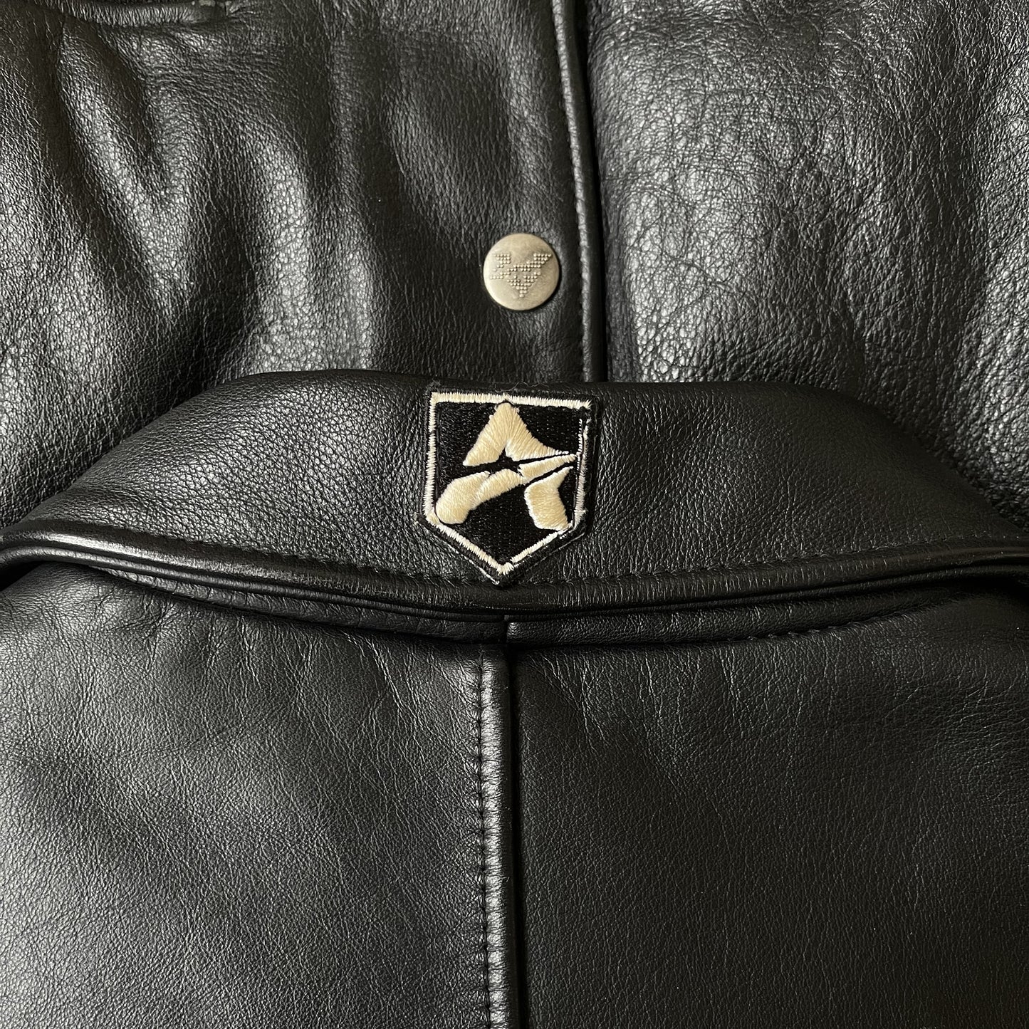 Avirex Spell Out Leather Varsity Jacket - M