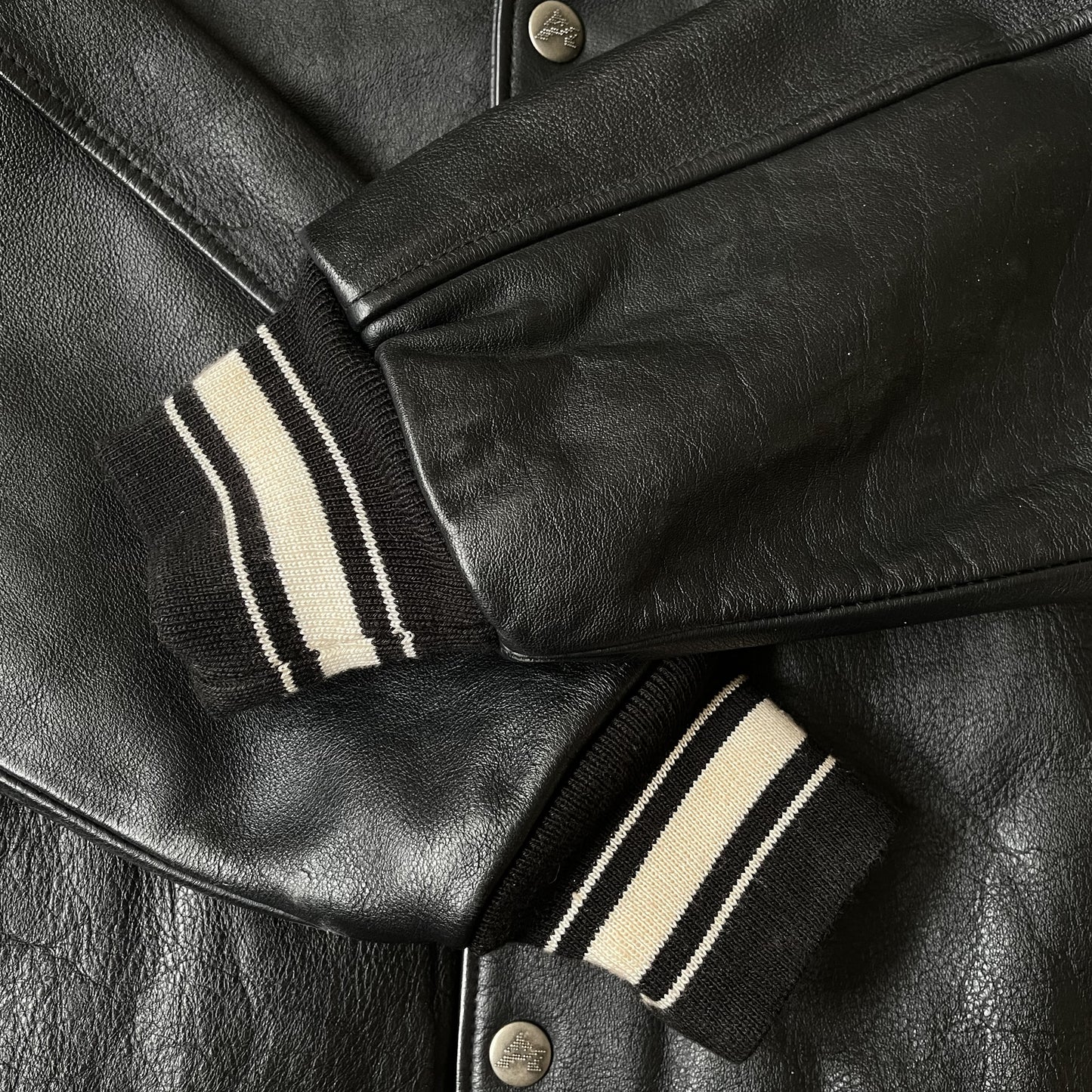 Avirex Spell Out Leather Varsity Jacket - M