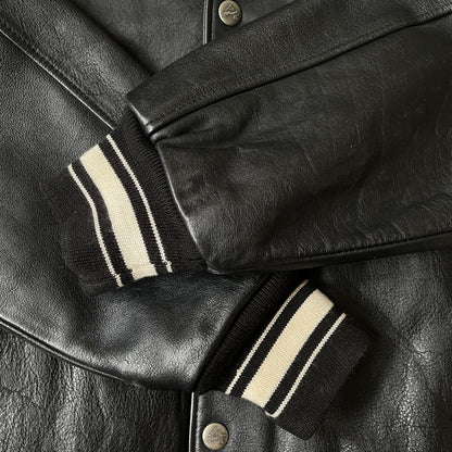 Avirex Spell Out Leather Varsity Jacket - M