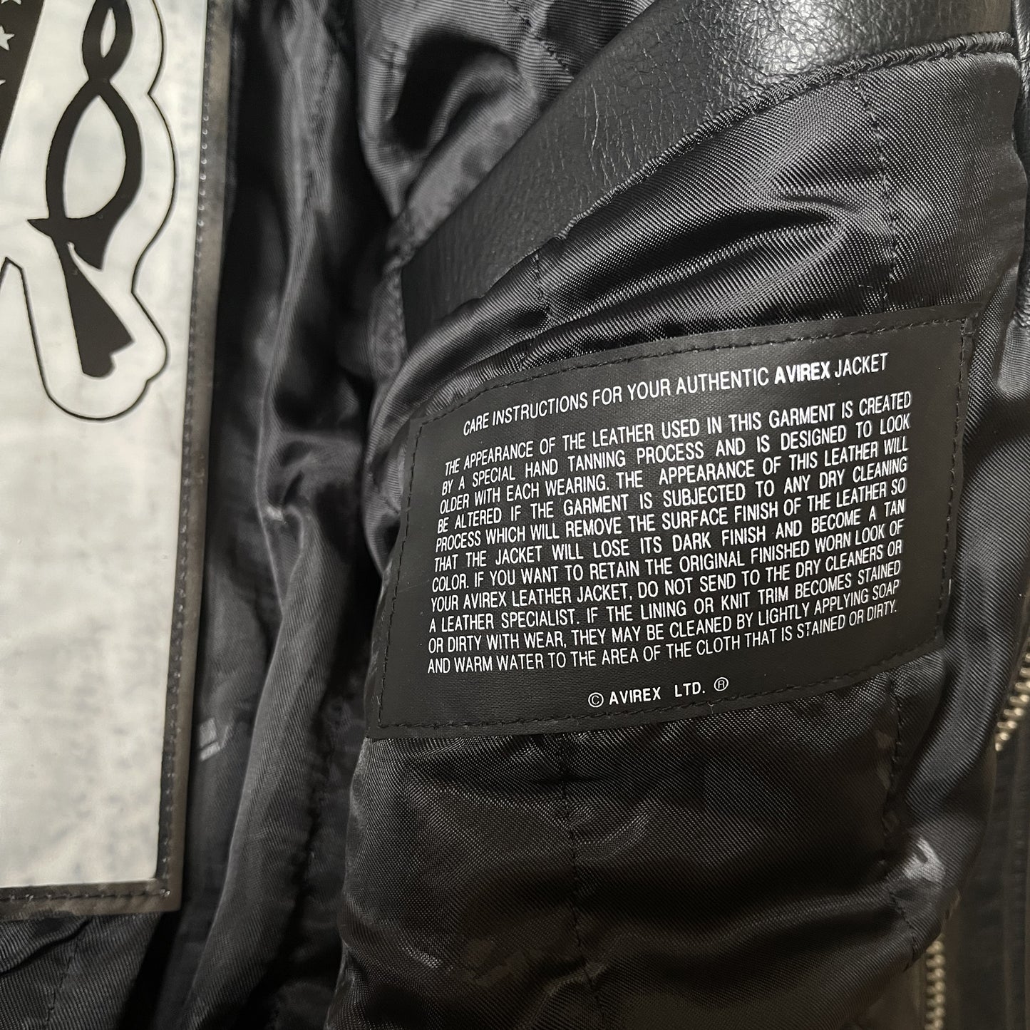 Avirex Spell Out Leather Varsity Jacket - M