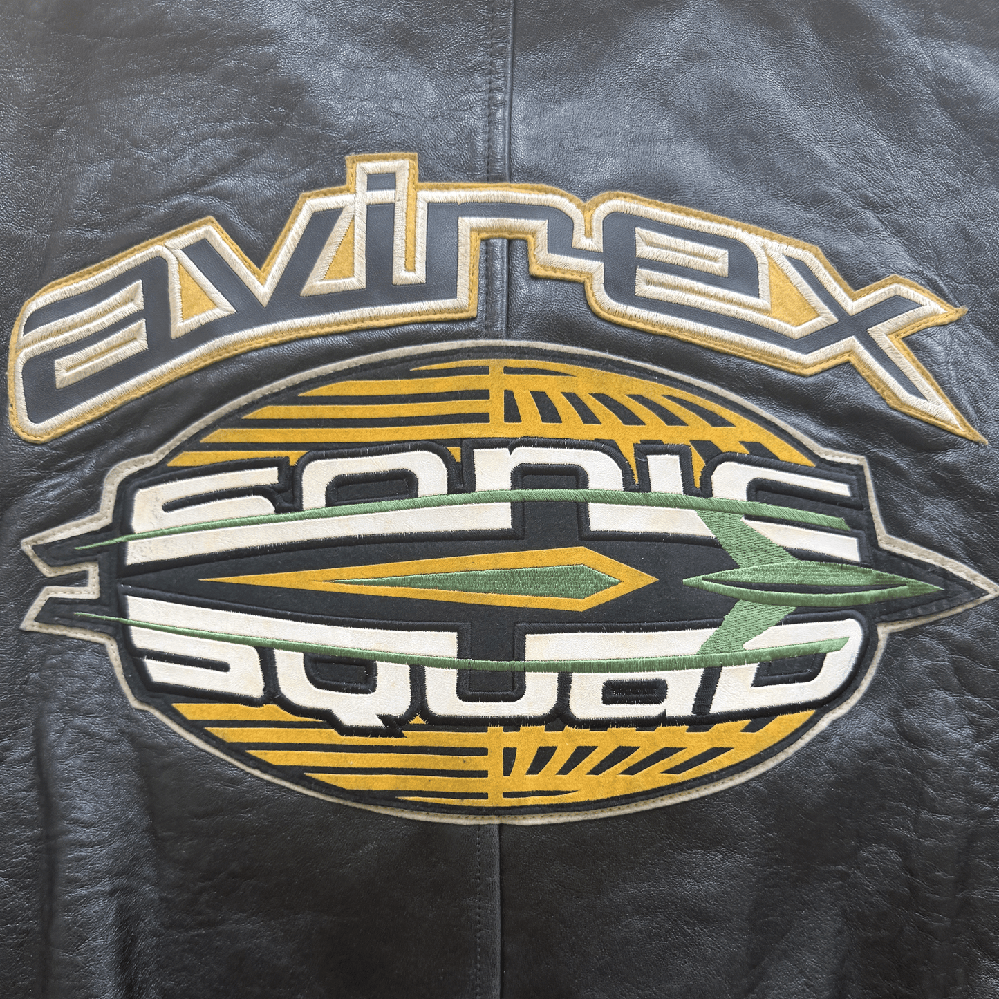 Avirex 'Sonic Squad' Leather Varsity Jacket - L
