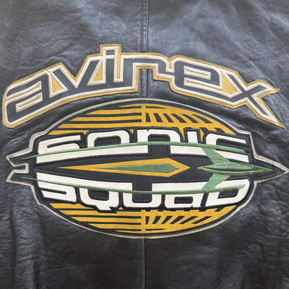 Avirex 'Sonic Squad' Leather Varsity Jacket - L