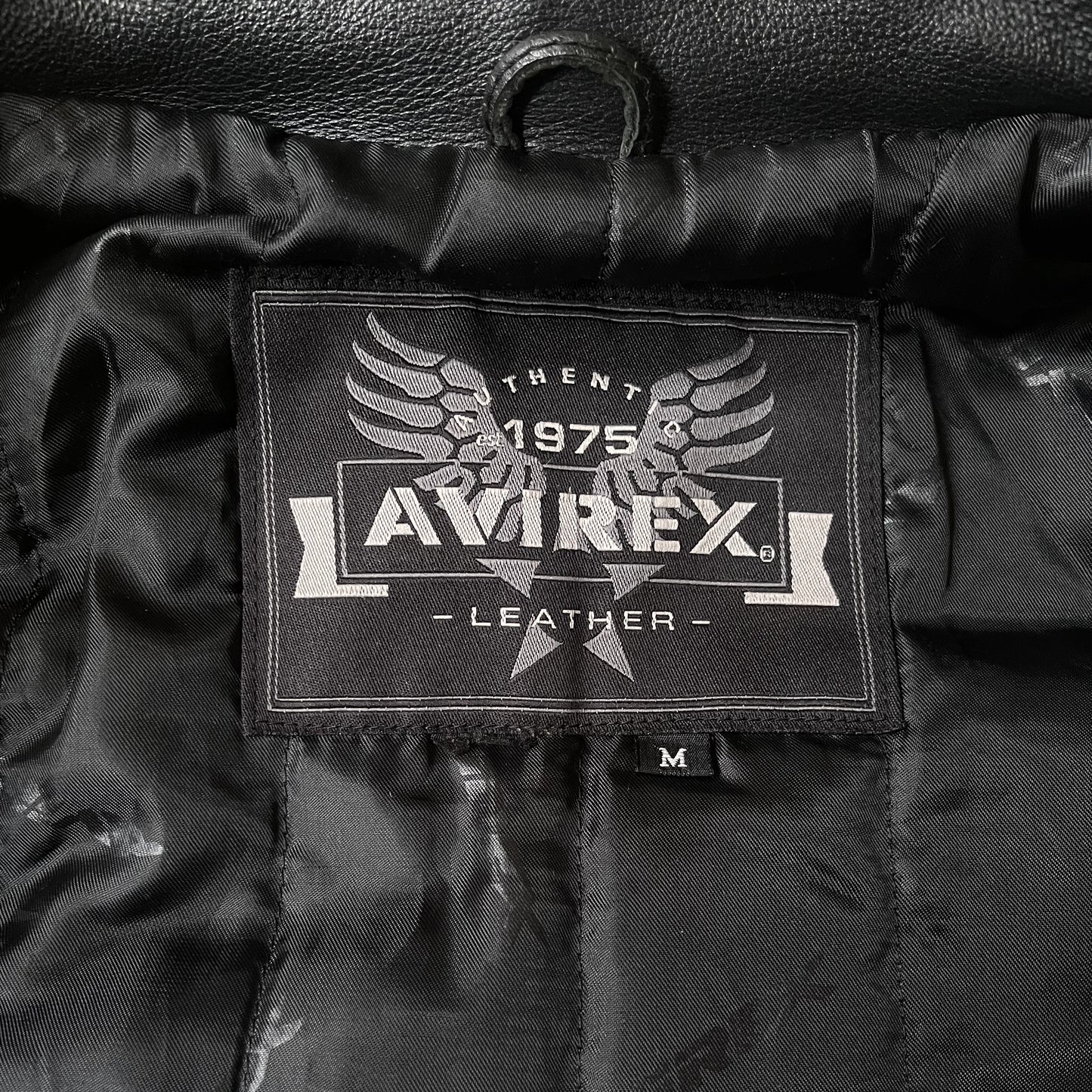Avirex Spell Out Leather Varsity Jacket - M