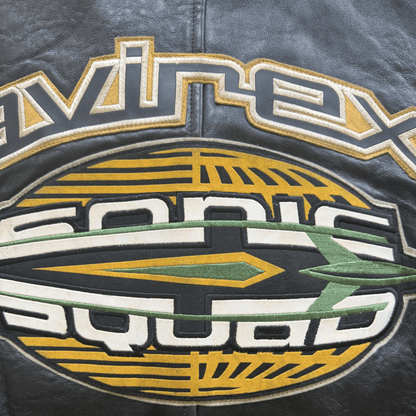 Avirex 'Sonic Squad' Leather Varsity Jacket - L