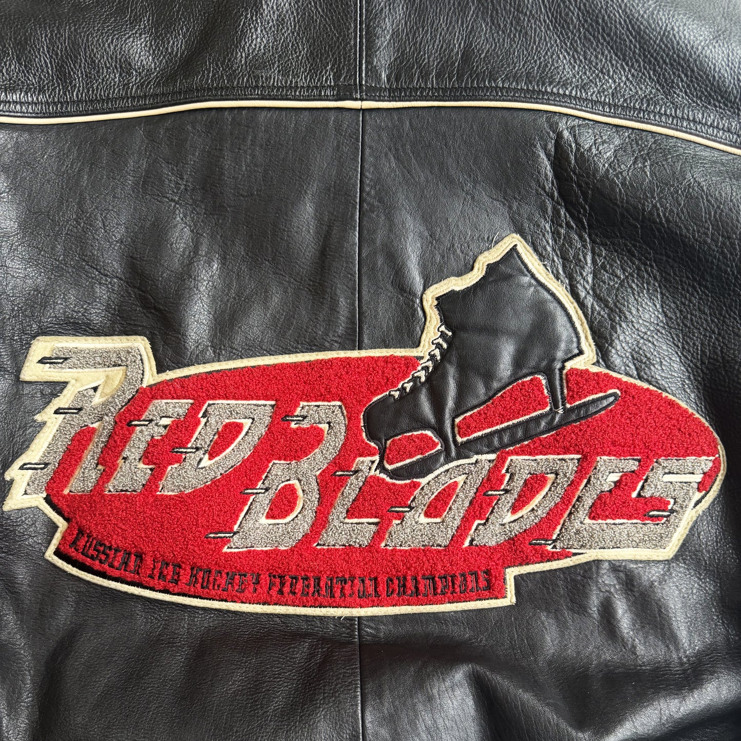 Avirex 'Russian Ice Hockey' Leather Varsity Jacket - S