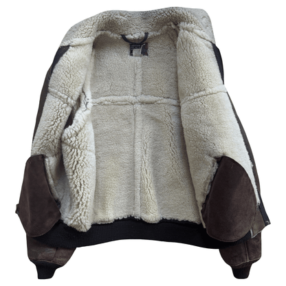 Schott B-6 Sheepskin Aviator Flight Jacket - M